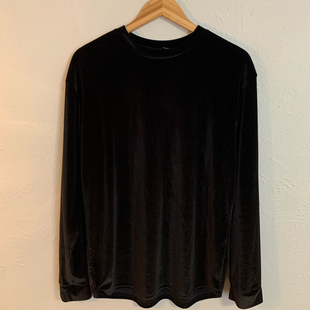BOOHOO Men’s Black Velvet Shirt